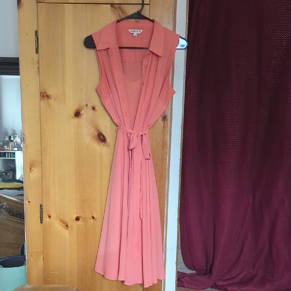Coral Sleeveless Dress